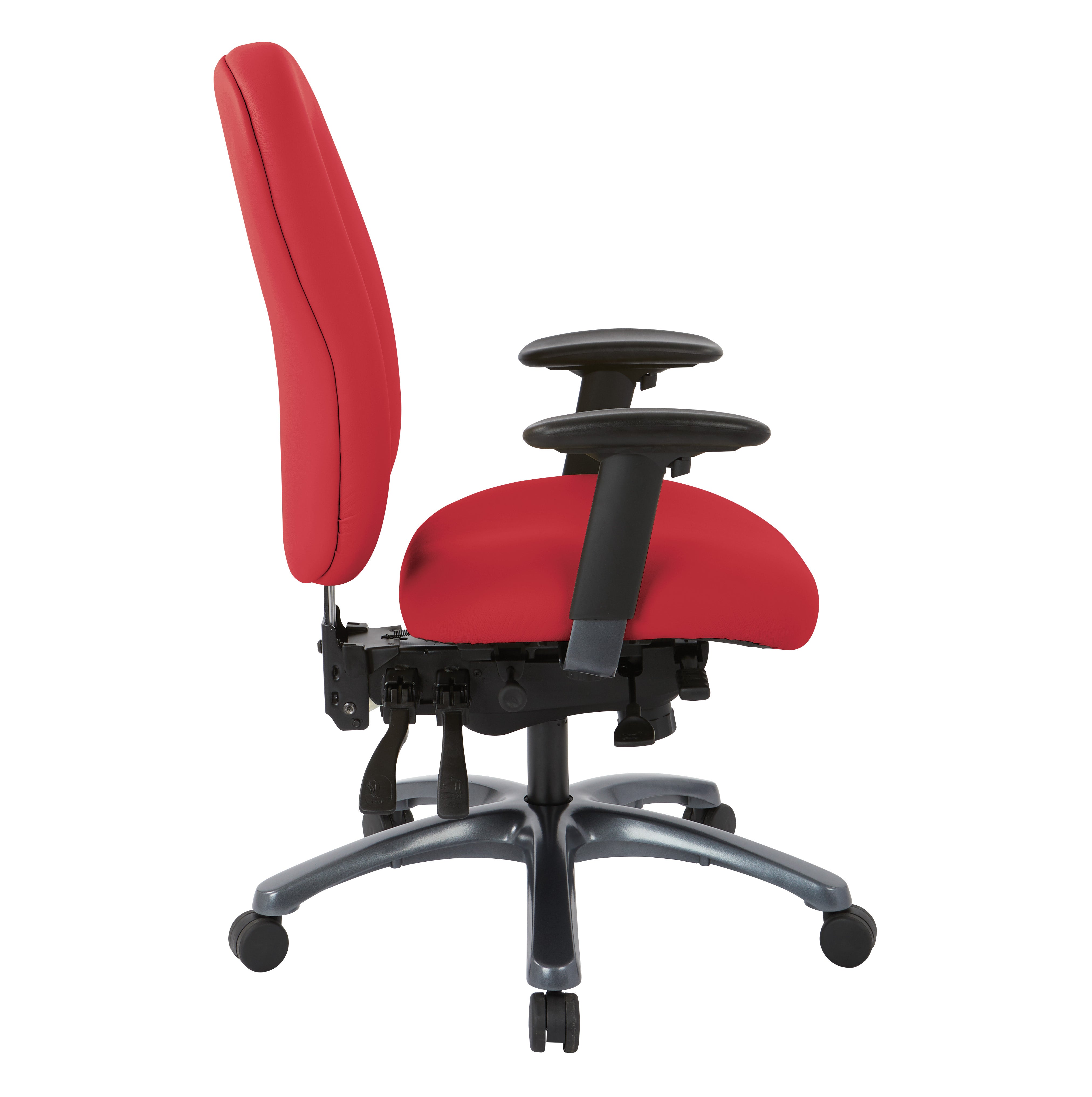 Multi-Function High Back Chair with Seat Slider and Titanium Finish Base